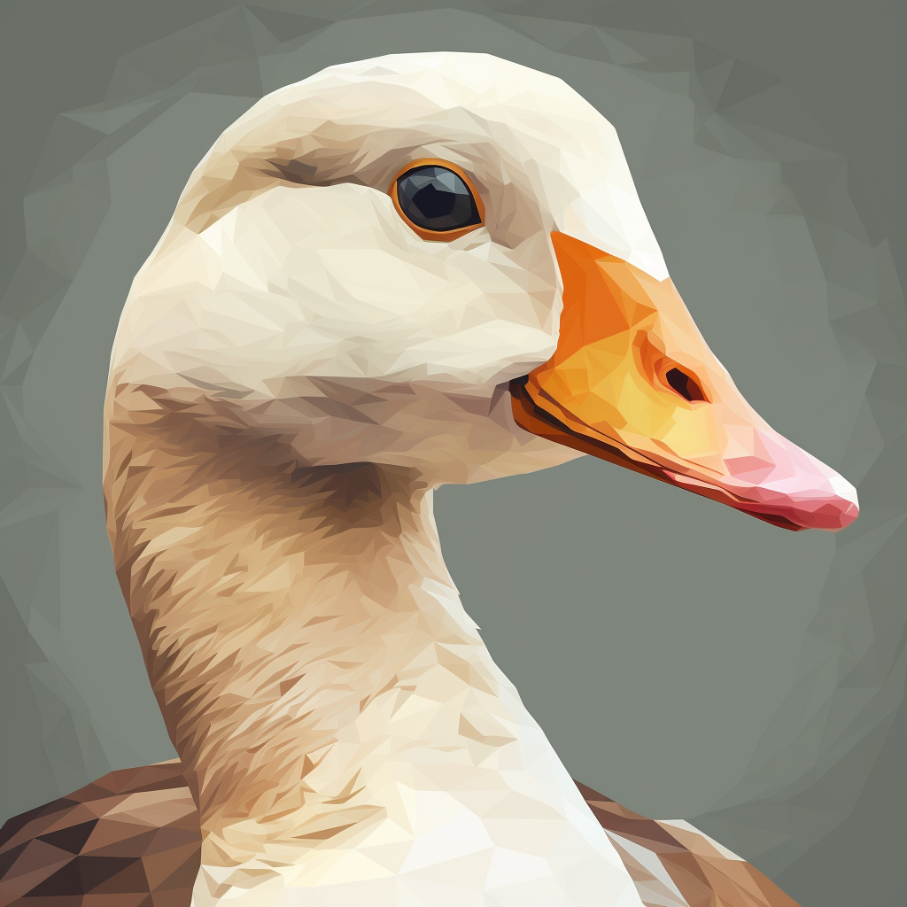 Beautiful Goose Portrait with Flat Background