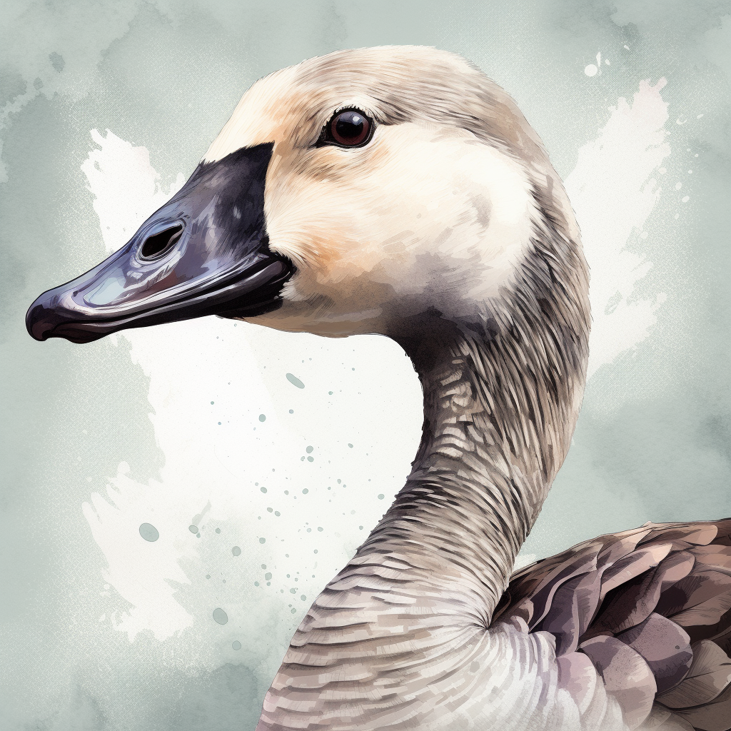 Beautiful goose portrait illustration