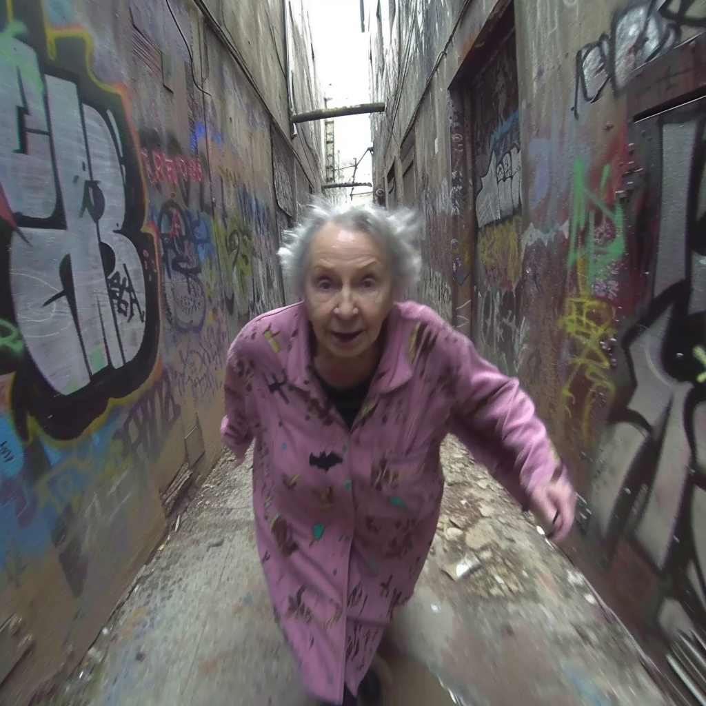 Ghetto Granny Running from Batman