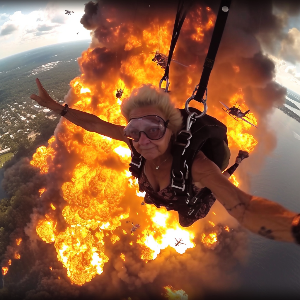 Ghetto Granny Skydiving Explosion