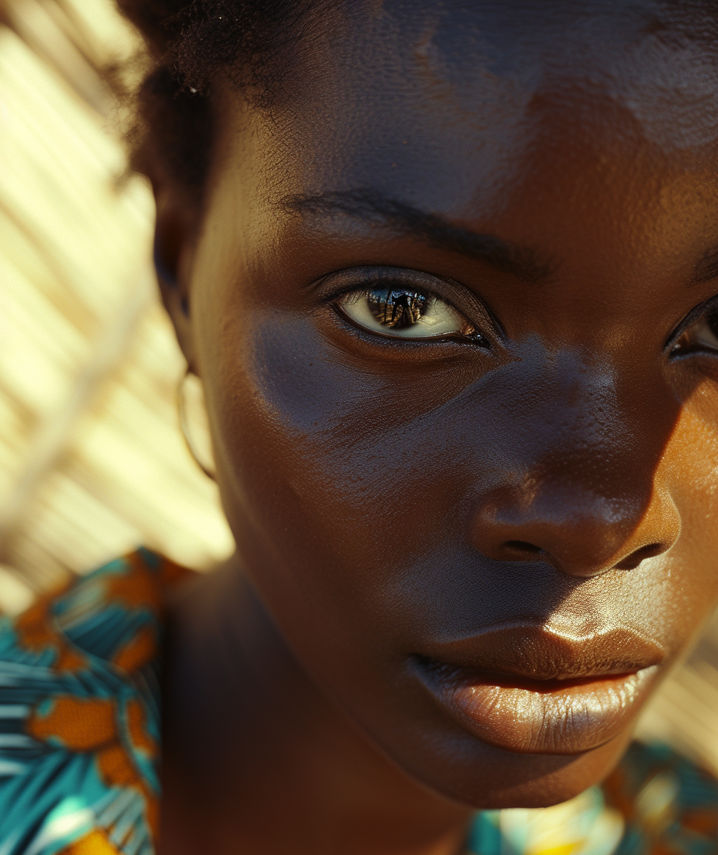 African woman with warm skin tones