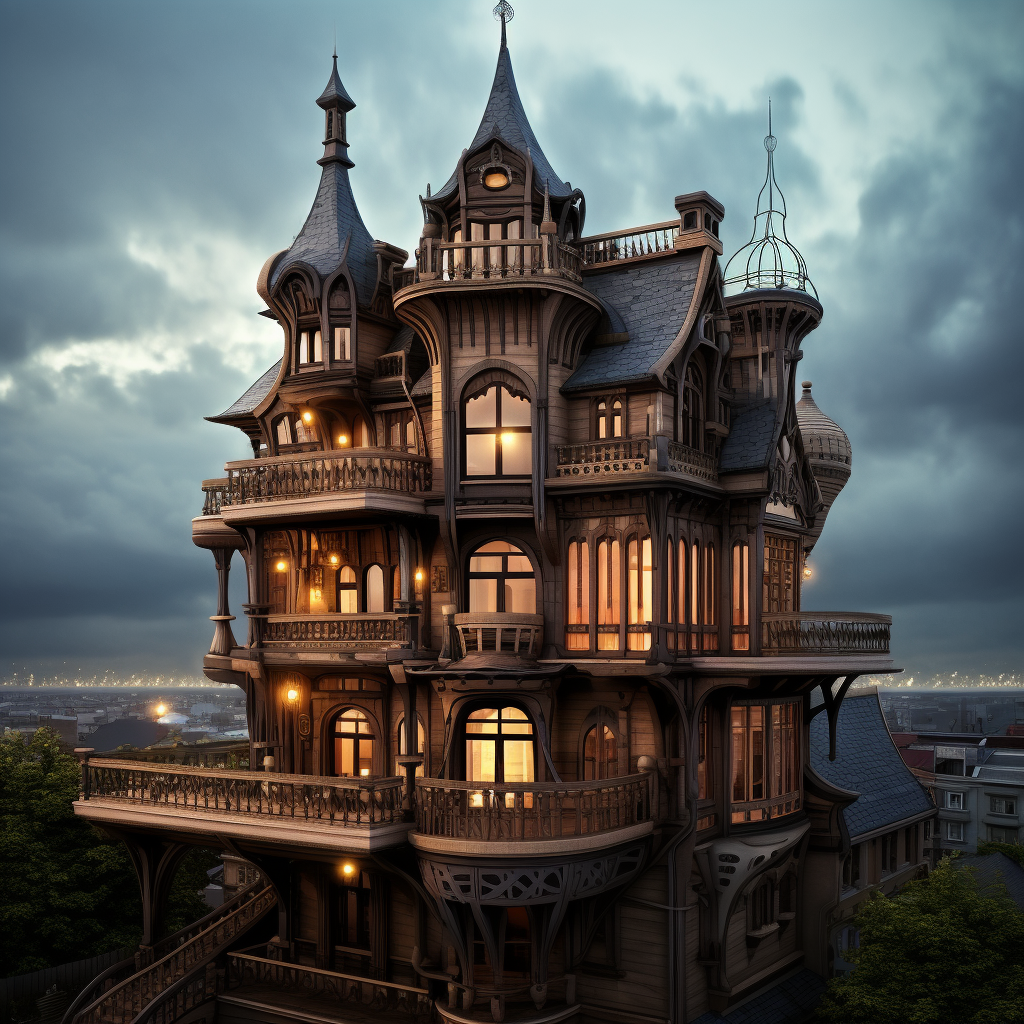 Beautiful house on tall building