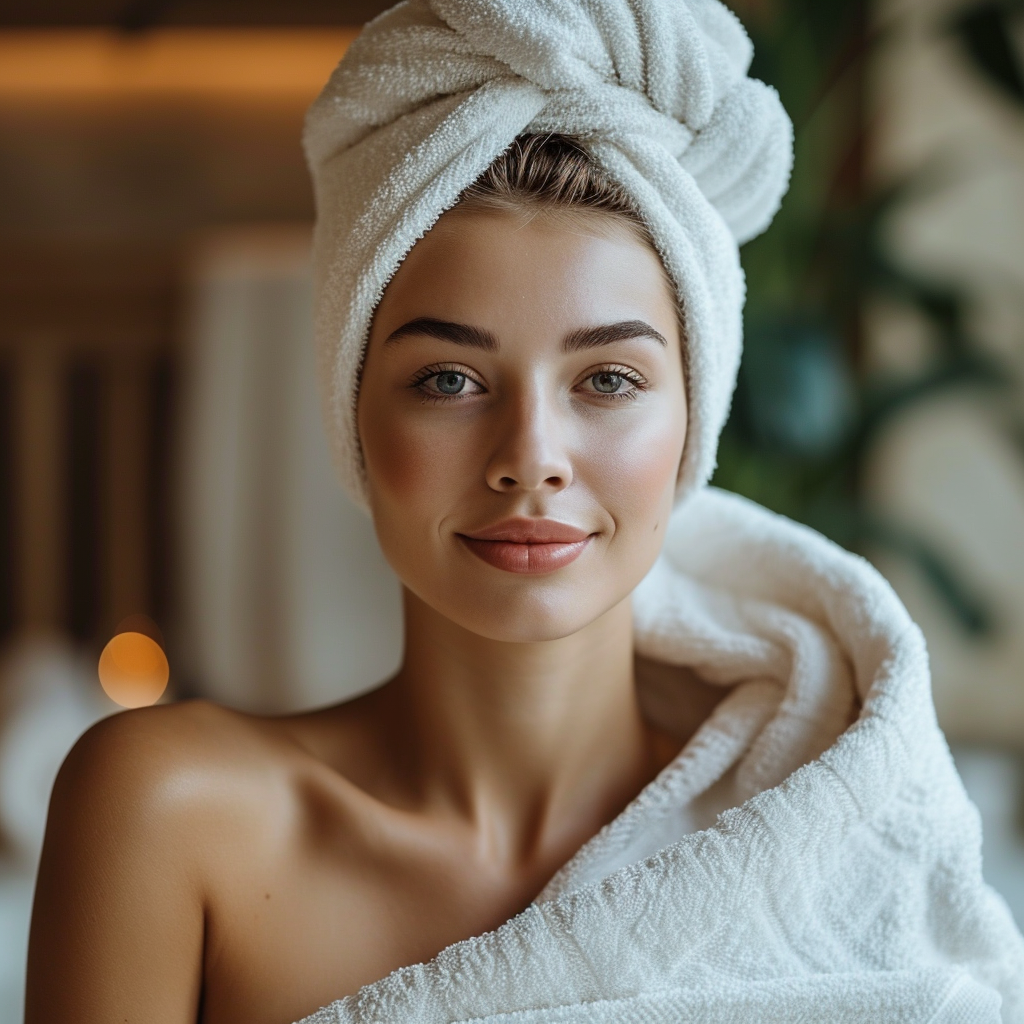 Woman relaxing at spa