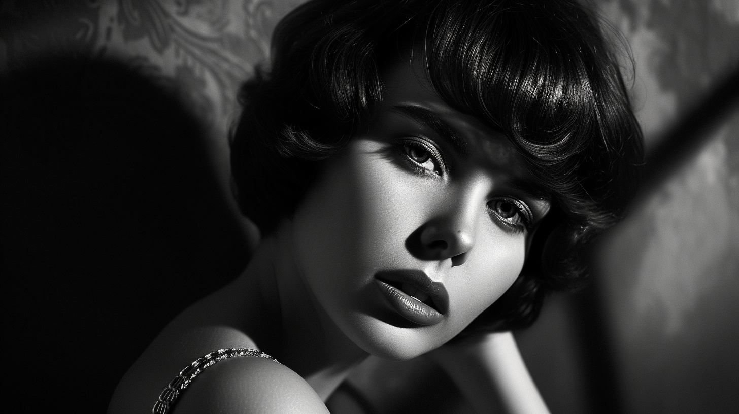 Woman in Film Noir with Dark Hair