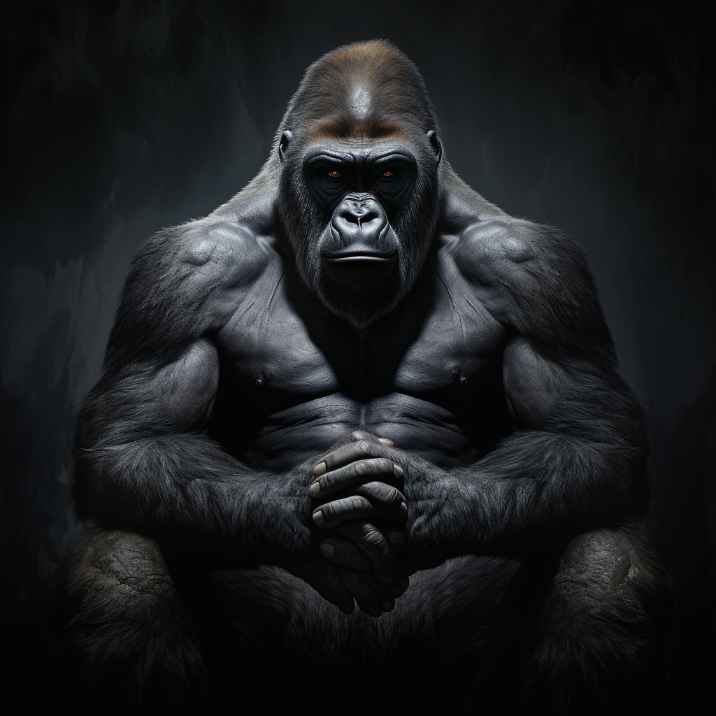 Calm and Powerful Gorilla Primate