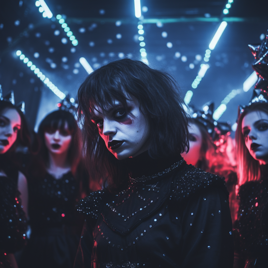 Gothic Christmas Disco Party Scene