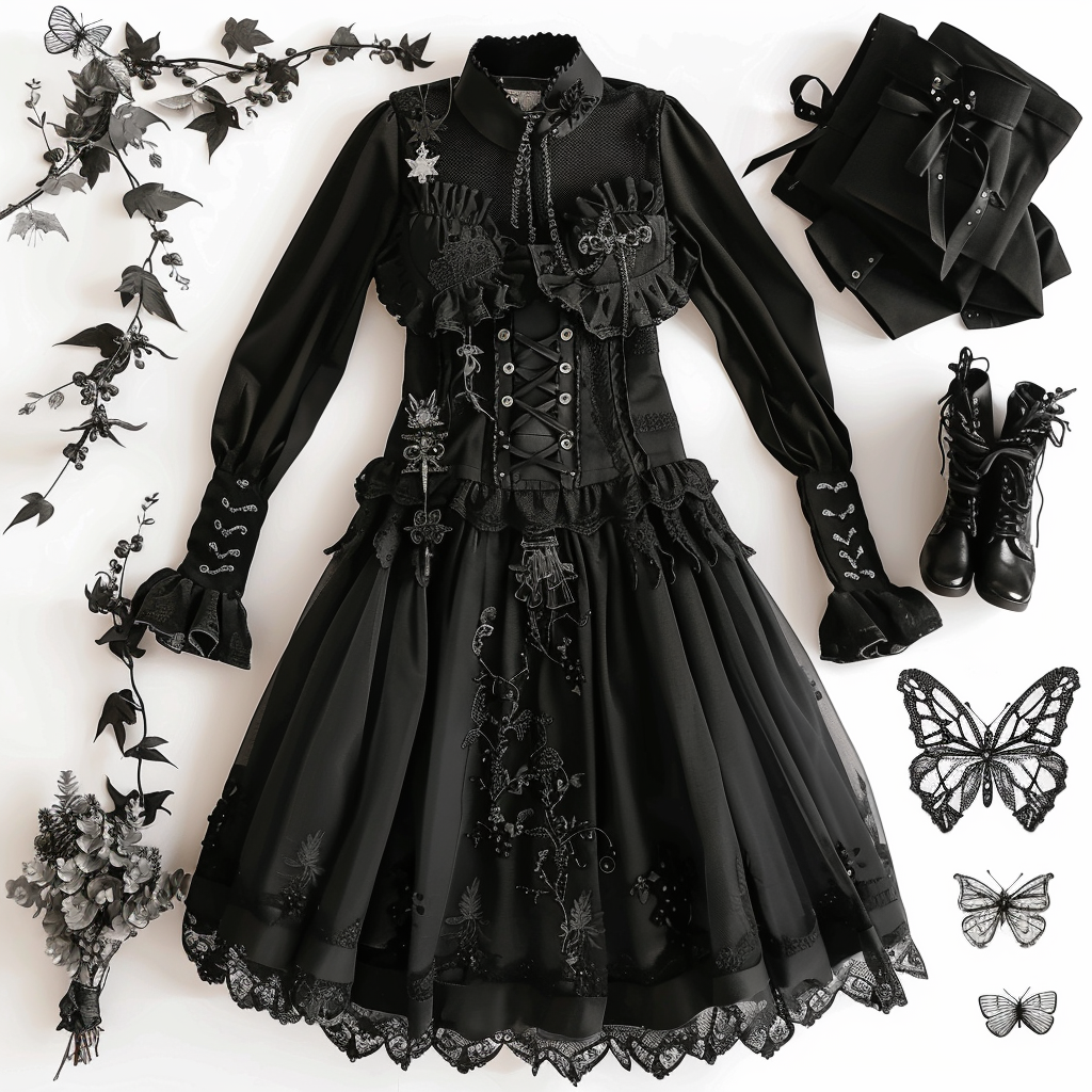 Adult contemporary goth outfit fashion