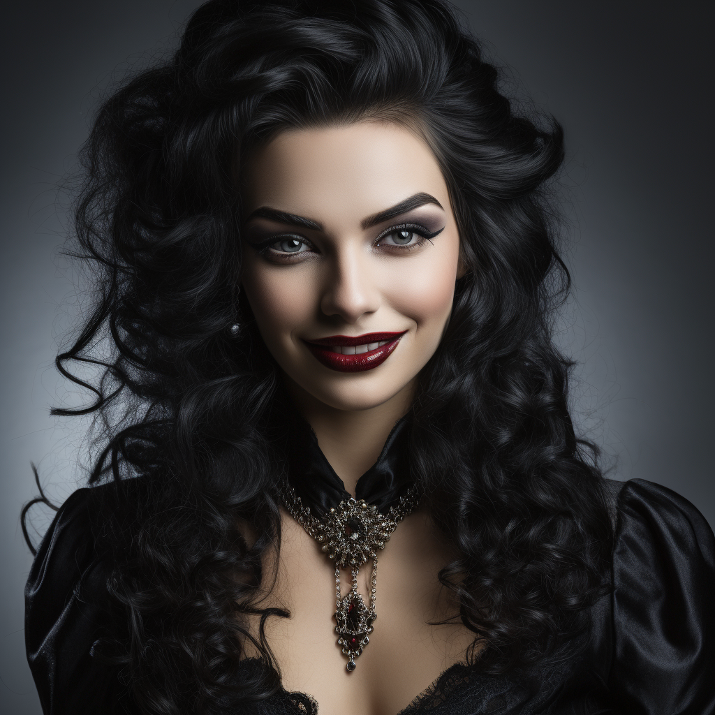 Gorgeous goth vampire in fancy dress