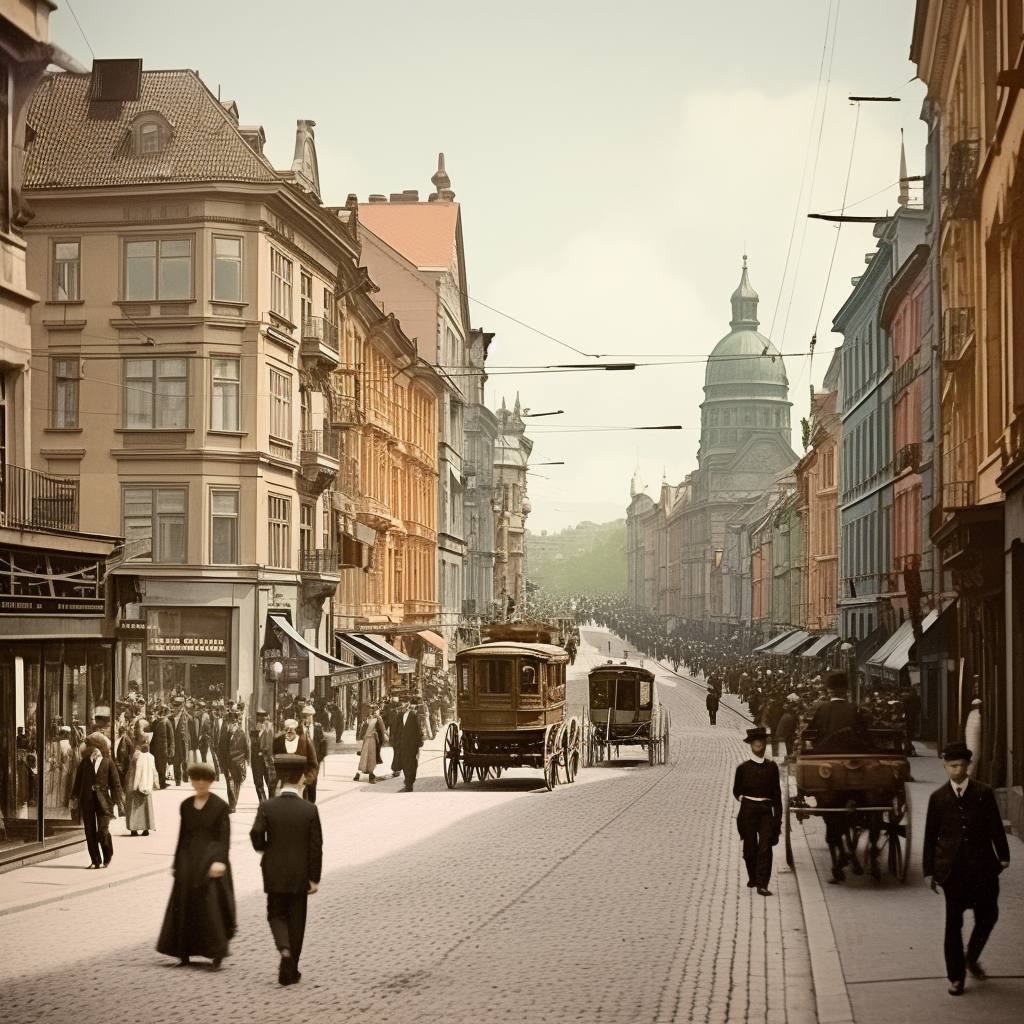 Old Gothenburg Streetview in 1900