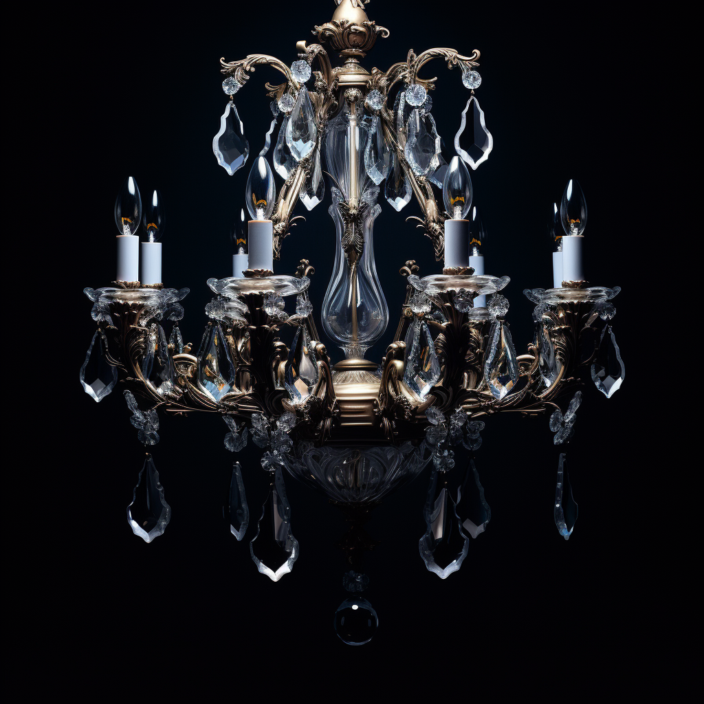 Gothic Chandelier on Dark Renaissance Background