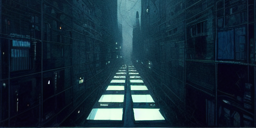 Dark and Industrial Gothic Cyberpunk City Image