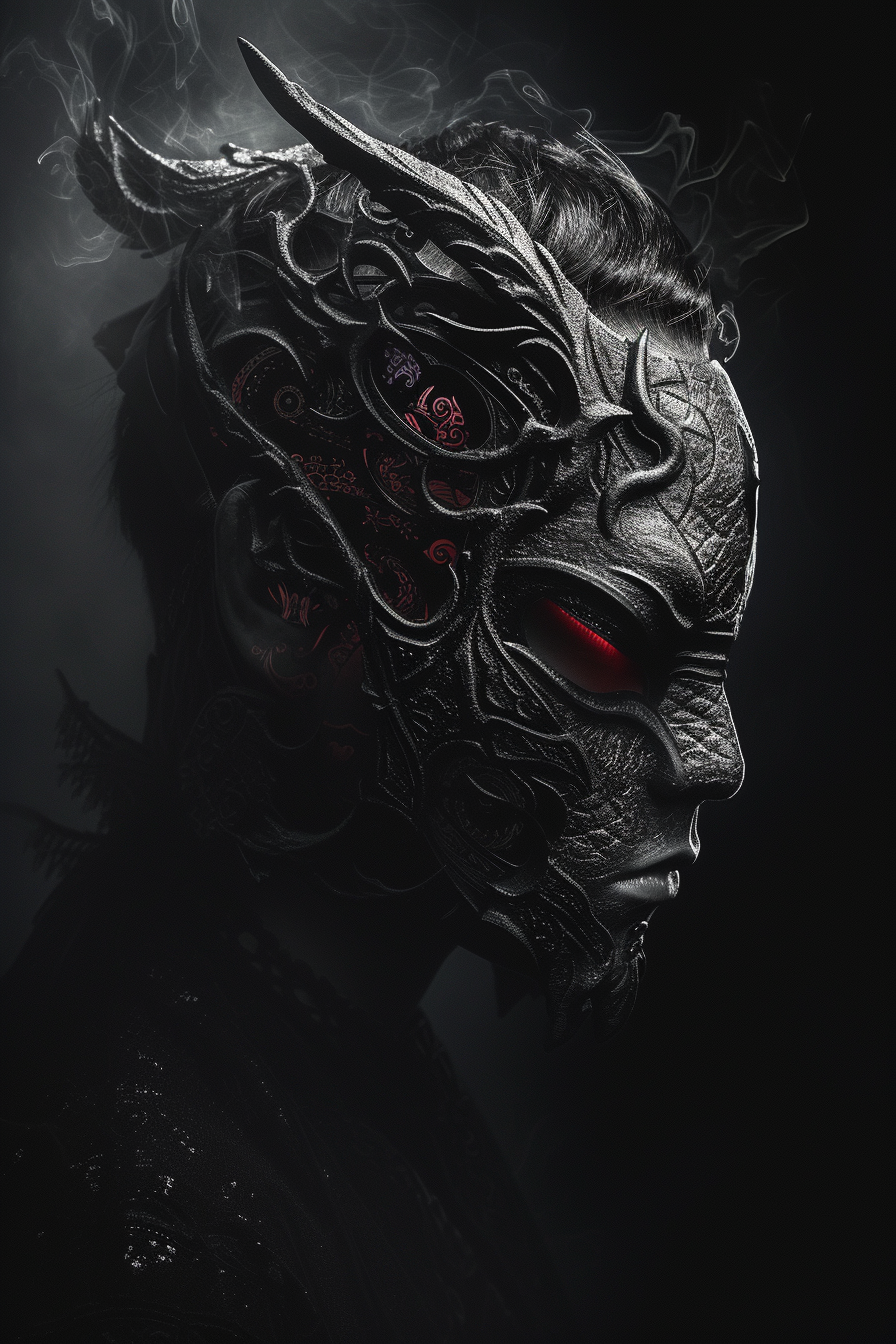 Gothic Demon Mask Side View