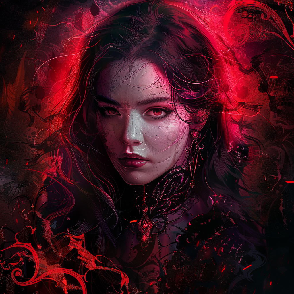 Gothic Fantasy Portrait with Magical Symbols