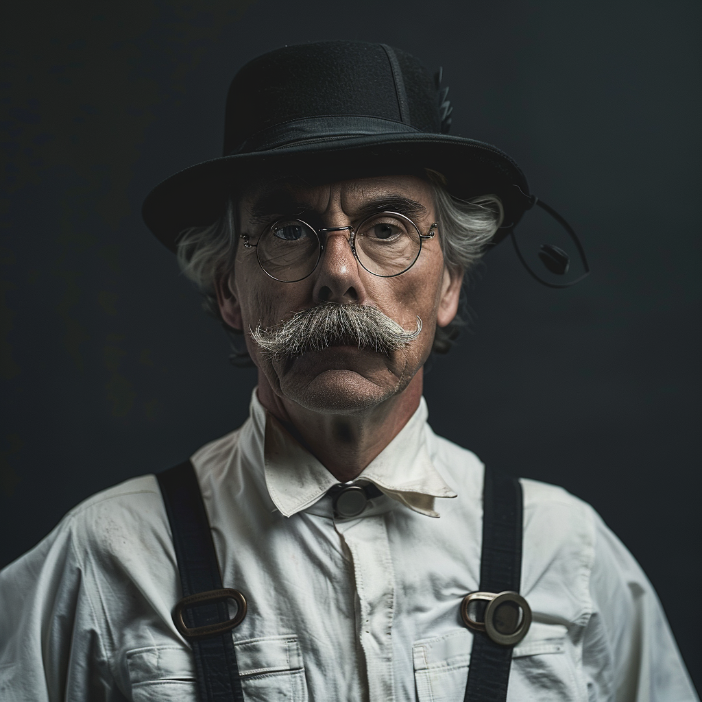 Male professor in gothic fantasy attire