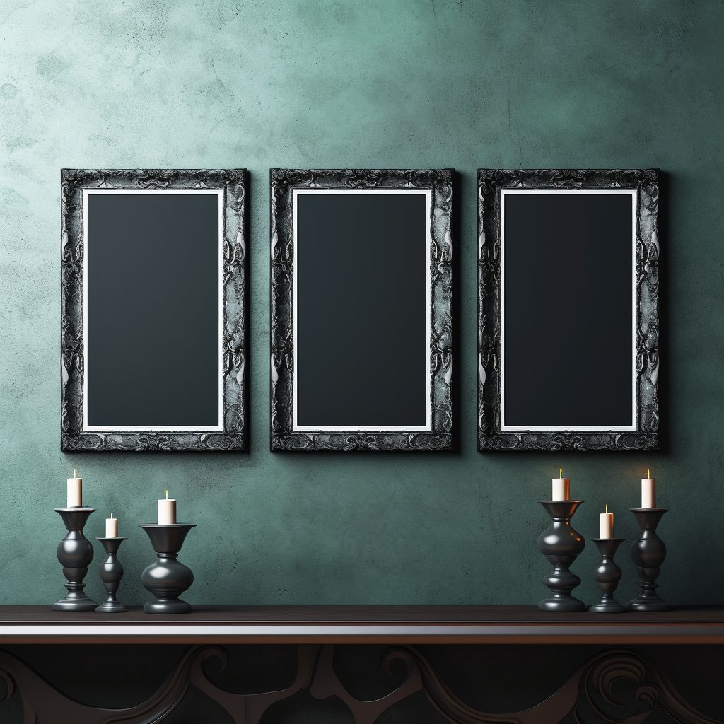 A1 Black Gothic Frame on Shelf