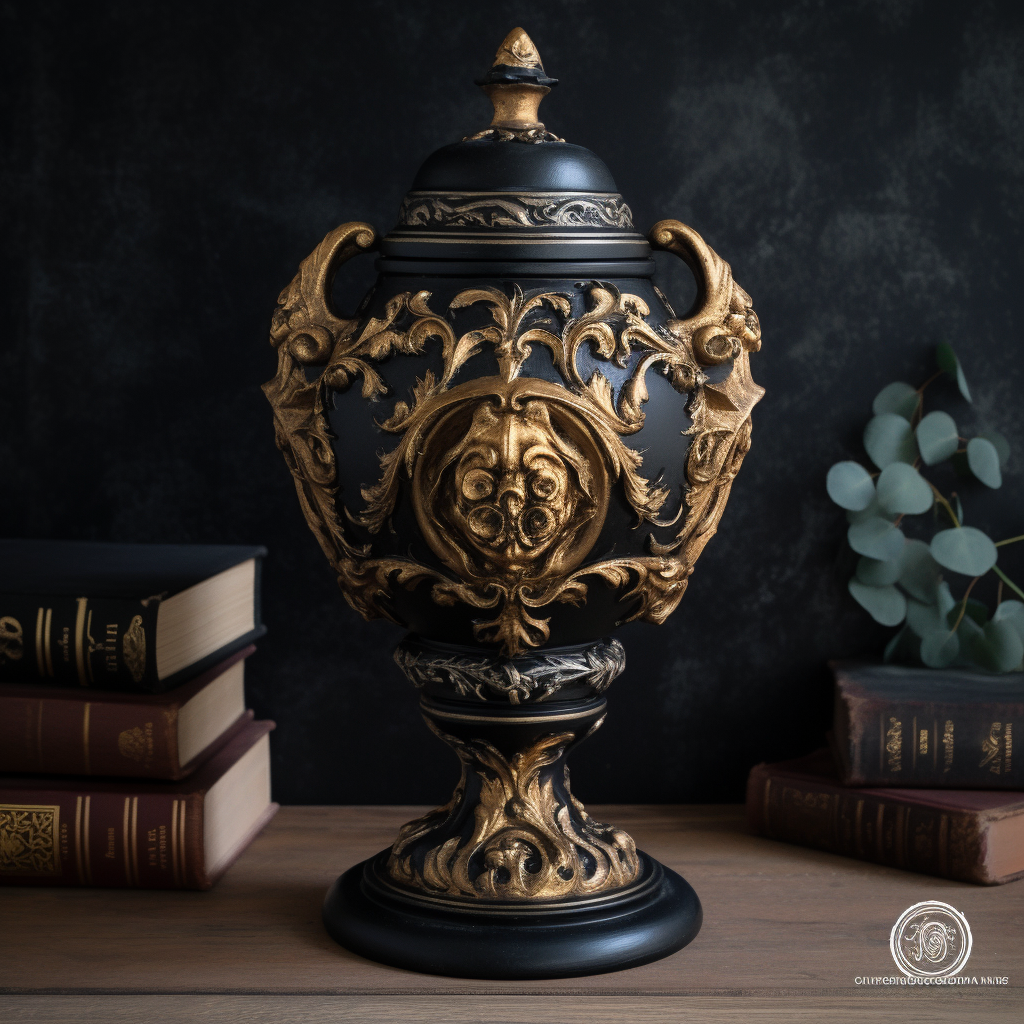 Gothic French Painted Urn