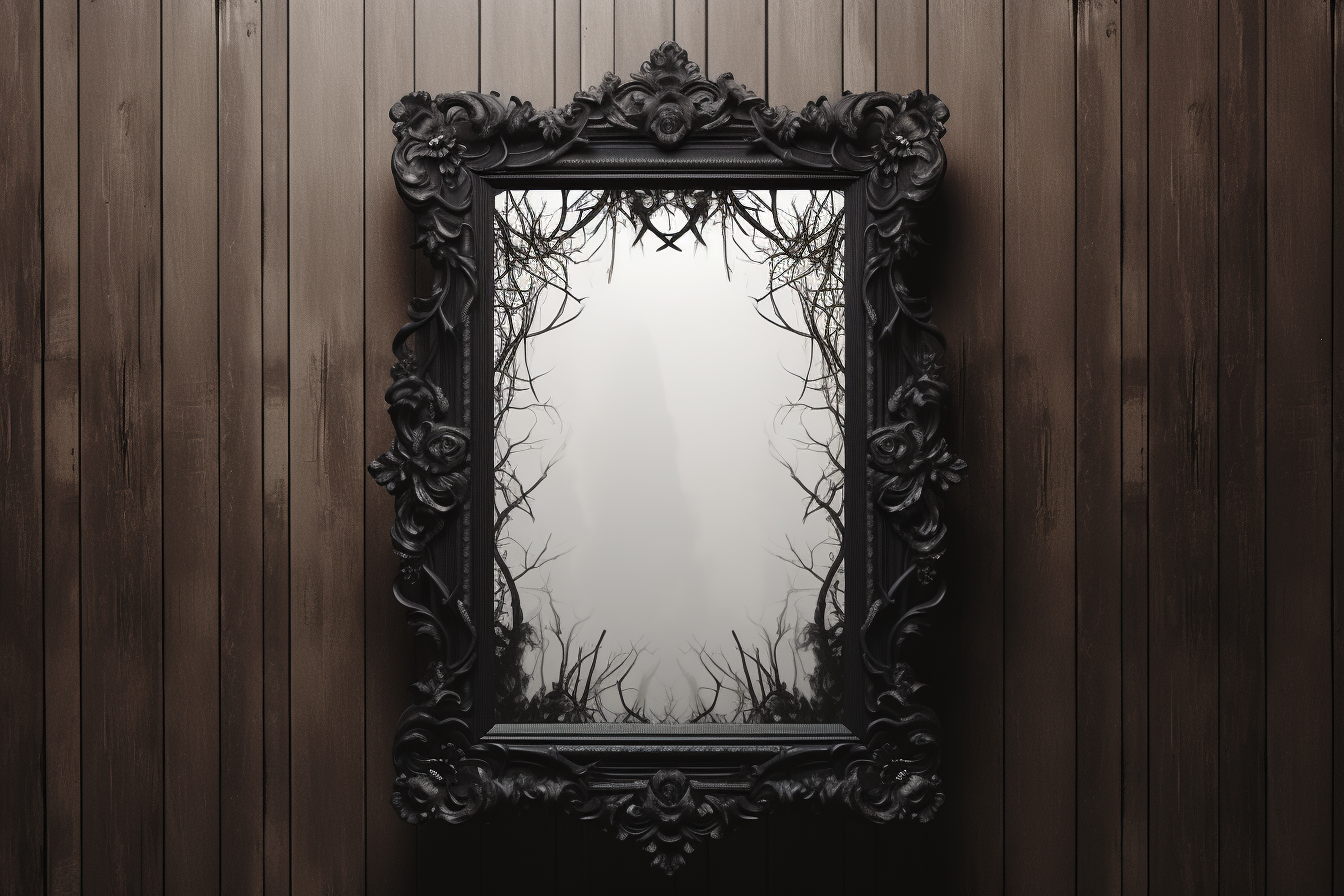 Realistic gothic Halloween frame mockup