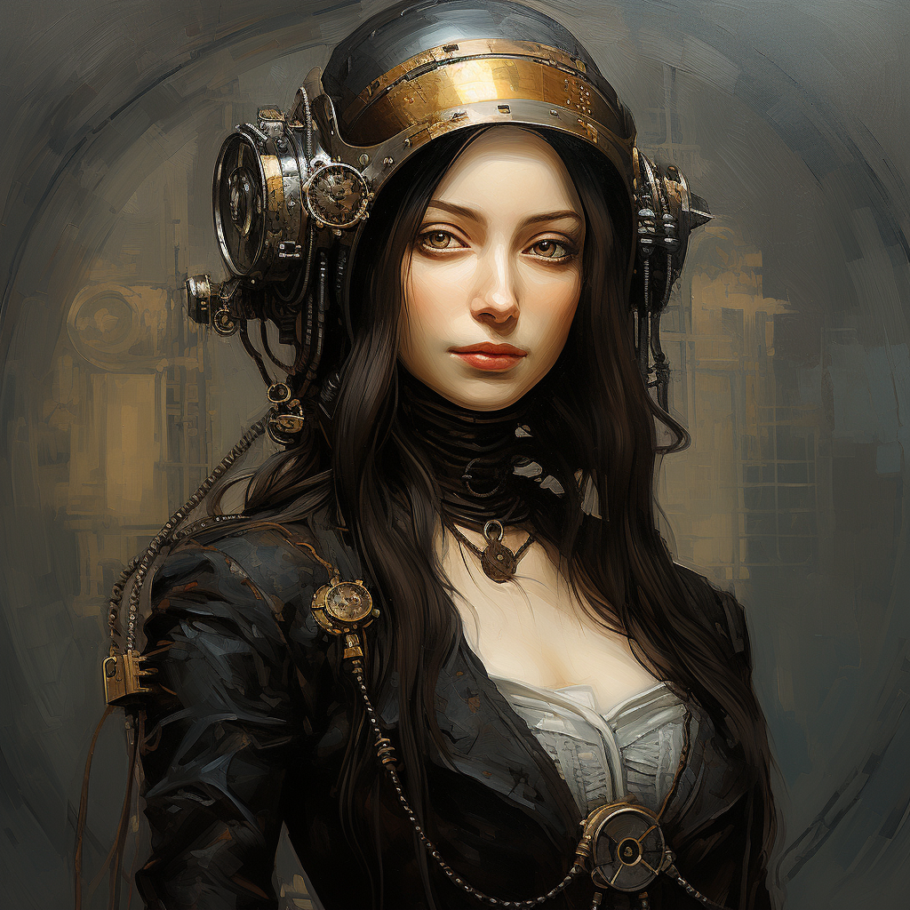 Gothic steampunk Mona Lisa art