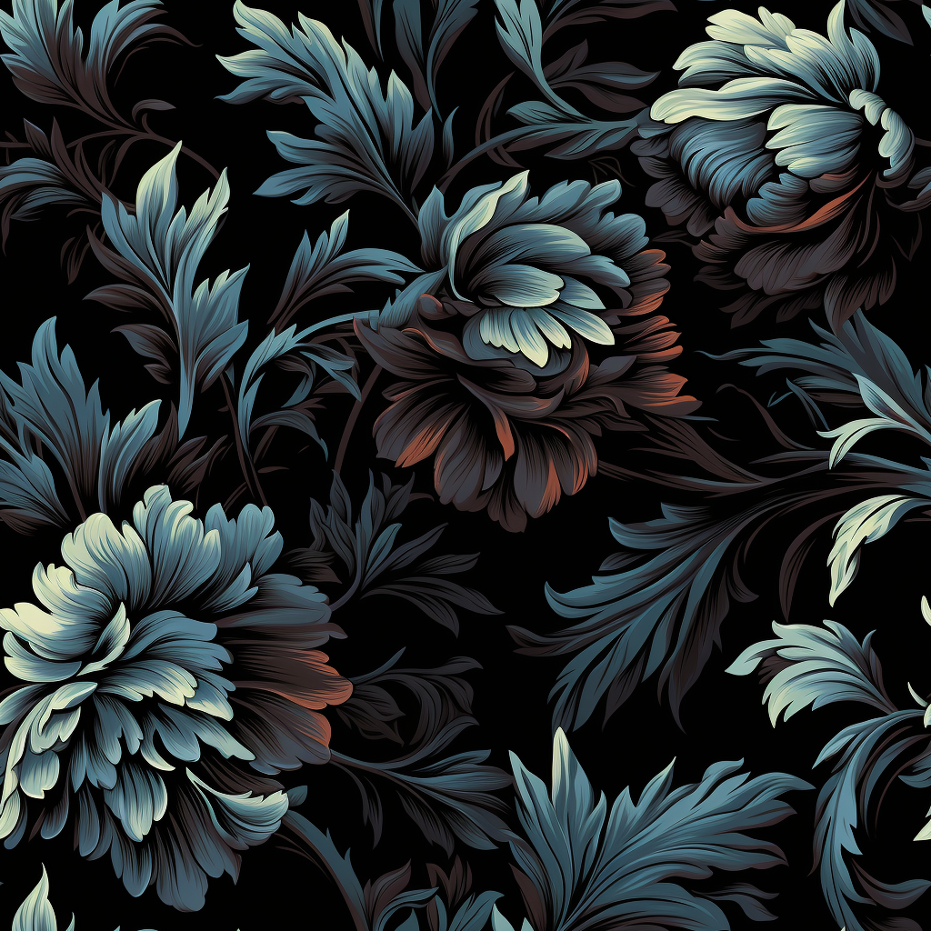 Gothic Style Dark Floral Pattern - 2Moons.ai