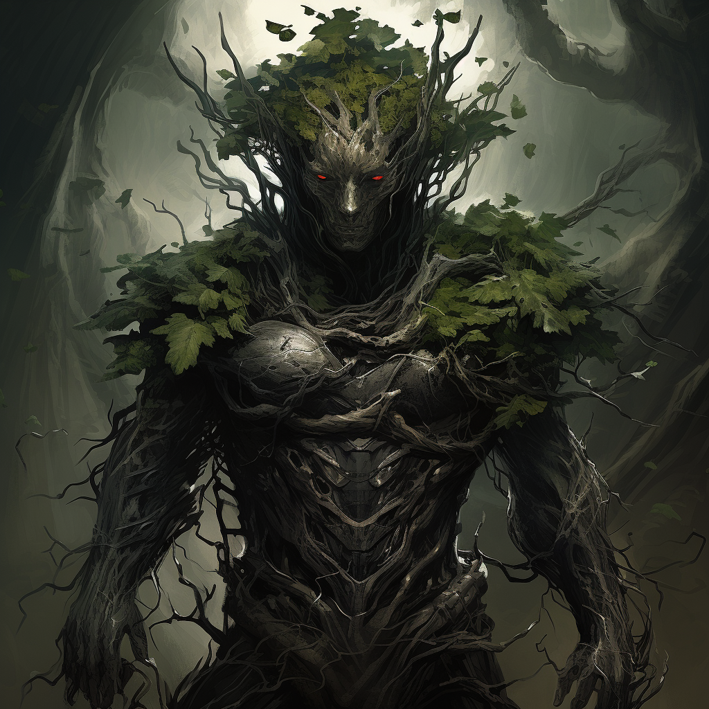 Gothic Tree Soldier with Leaf Helmet