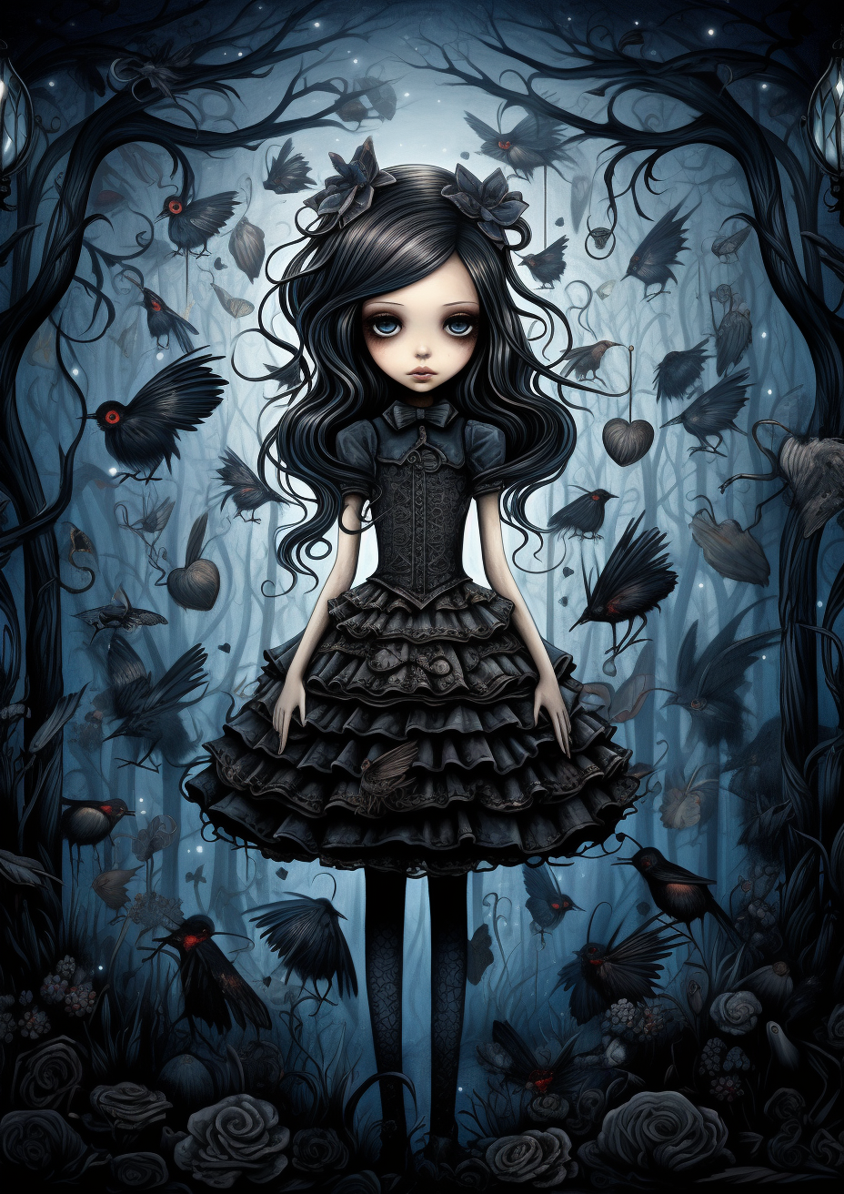 Gothic Wonderland Mixed Media Painting