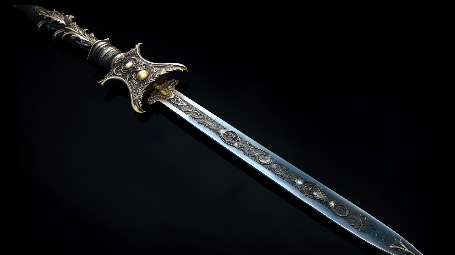 Dark and dramatic gothic art style sword