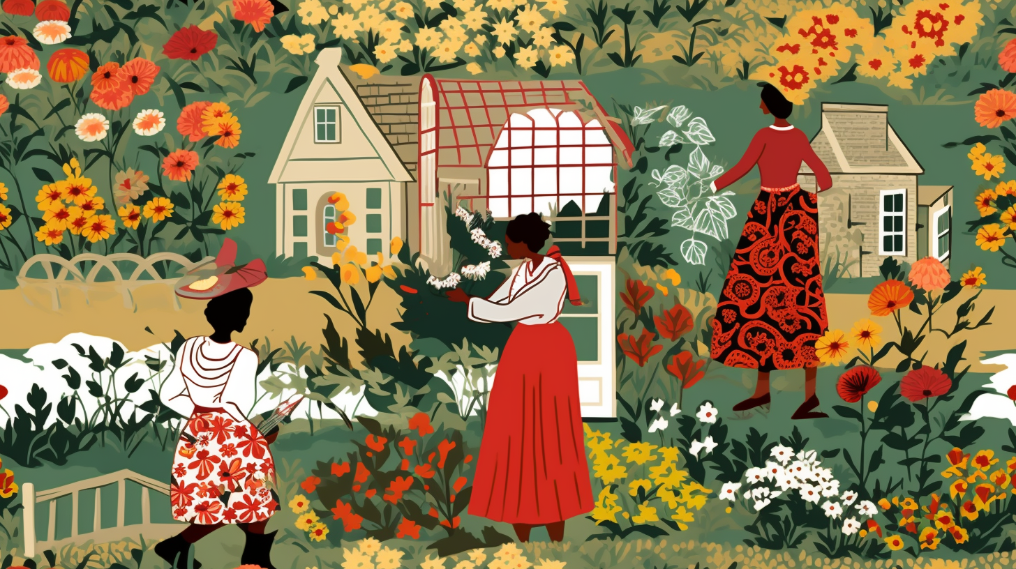 Beautiful Gouache English Garden Illustration