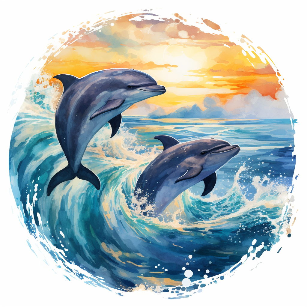 Playful dolphins and majestic whales