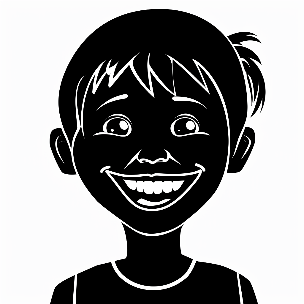 Silhouette of a Smiling Grade School Girl with Basketball