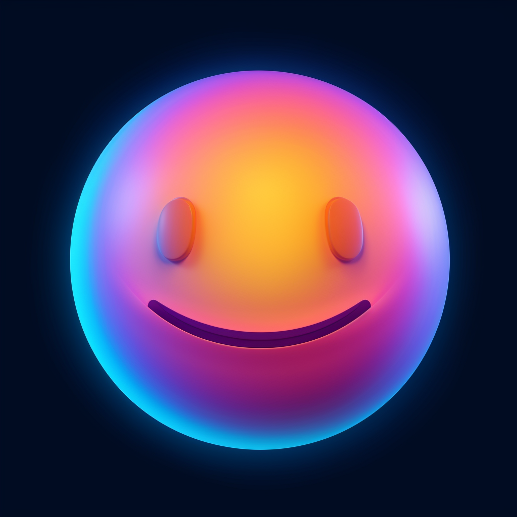 Smiley face on colorful gradient sphere