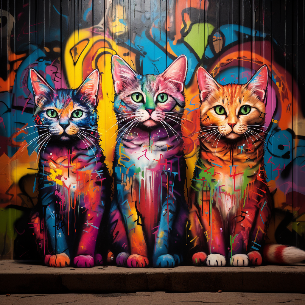 Graffiti cats wallpaper design