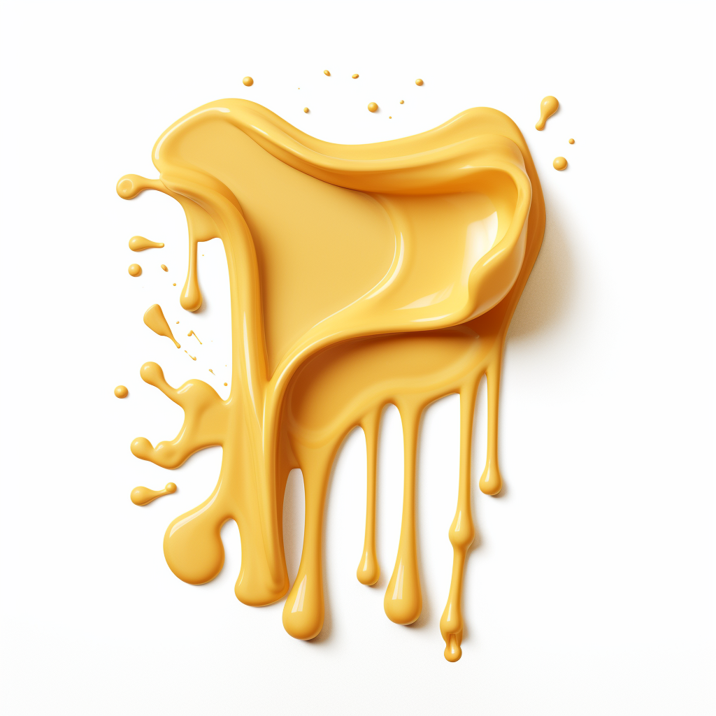 Graffiti Cheese Sauce Dripping White Background