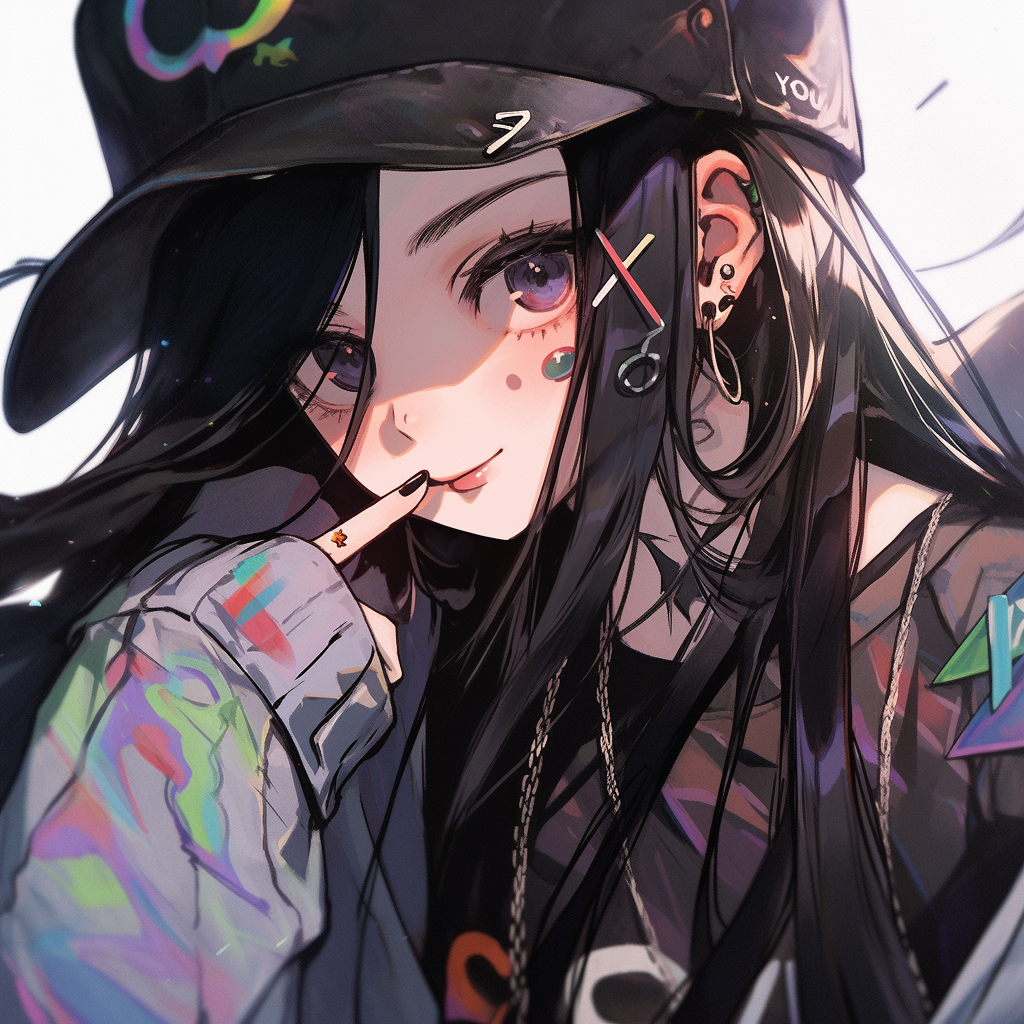 Stylish girl with graffiti aesthetic