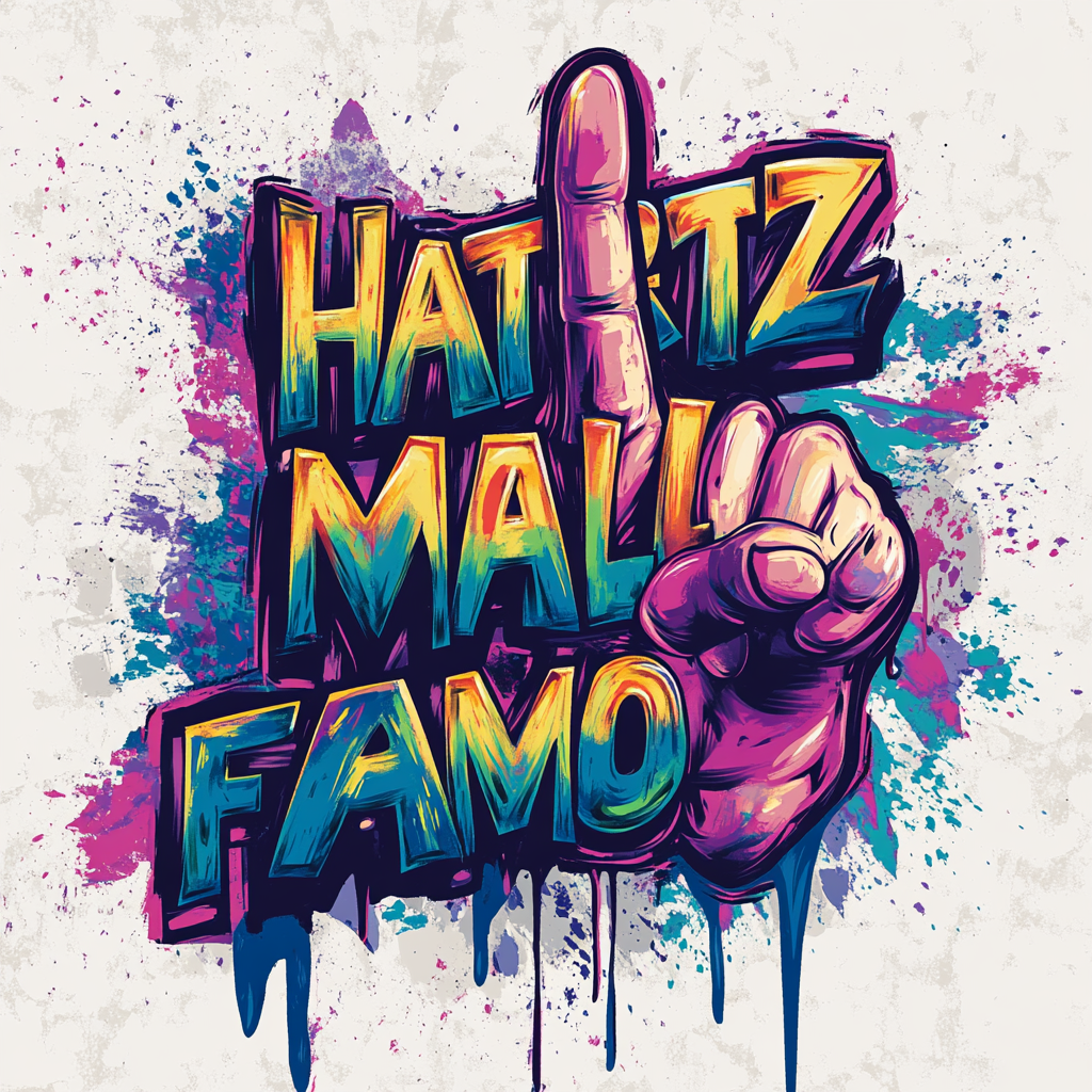 colorful graffiti hand illustration text