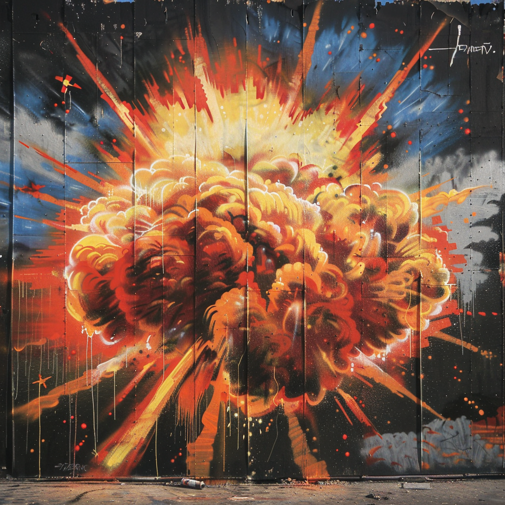 graffiti nuclear explosion art photo