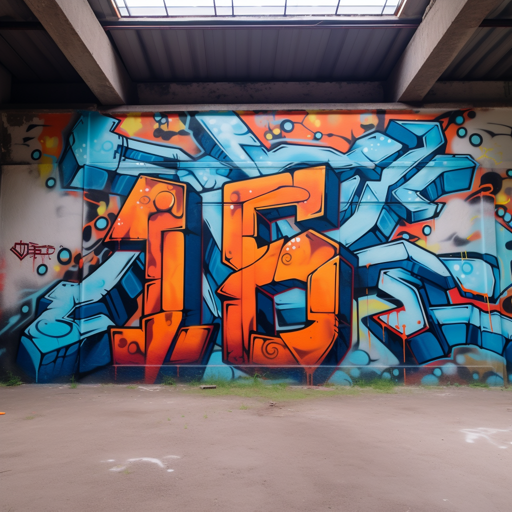 Colorful graffiti of number 163