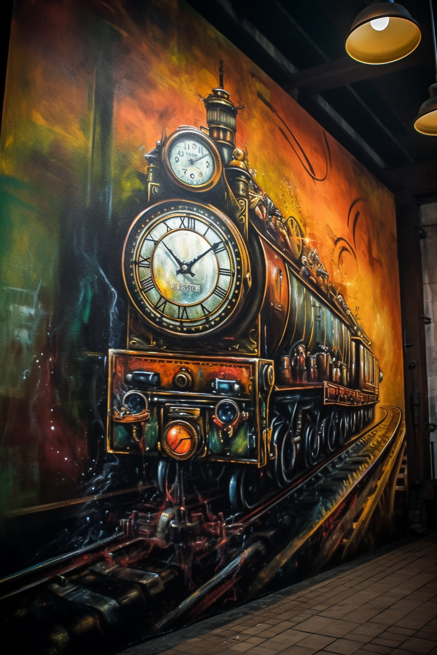 Mystical Graffiti Train Station Art