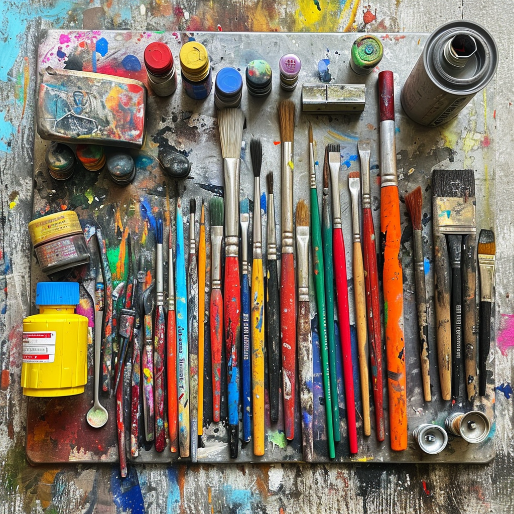 Graffiti writer tools knolling picture