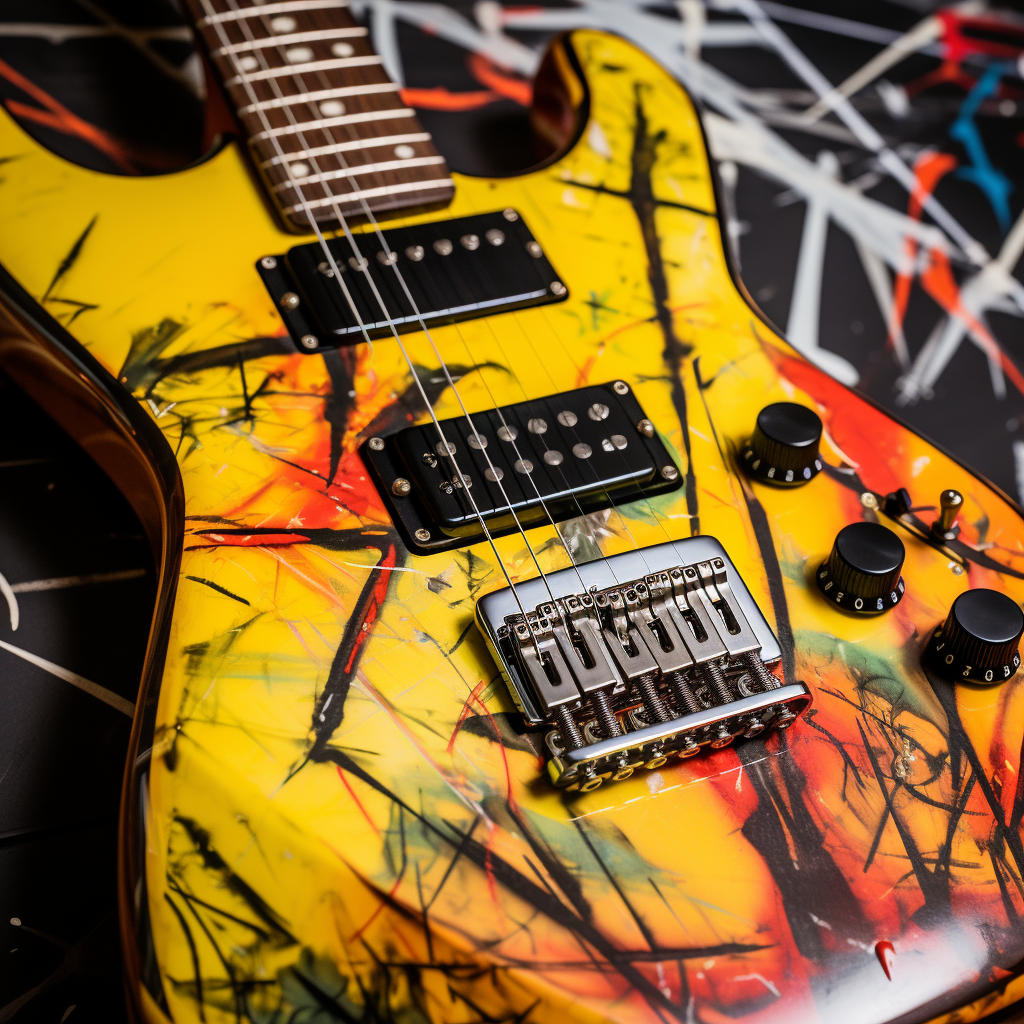 Colorful Fender Telecaster Guitar in Graffiti Yellow