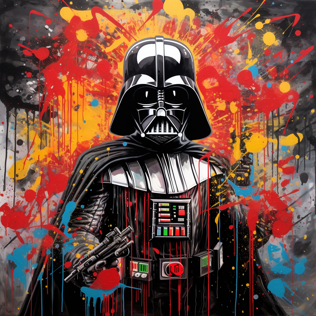 Darth Vador Painting Dripping Graffiti