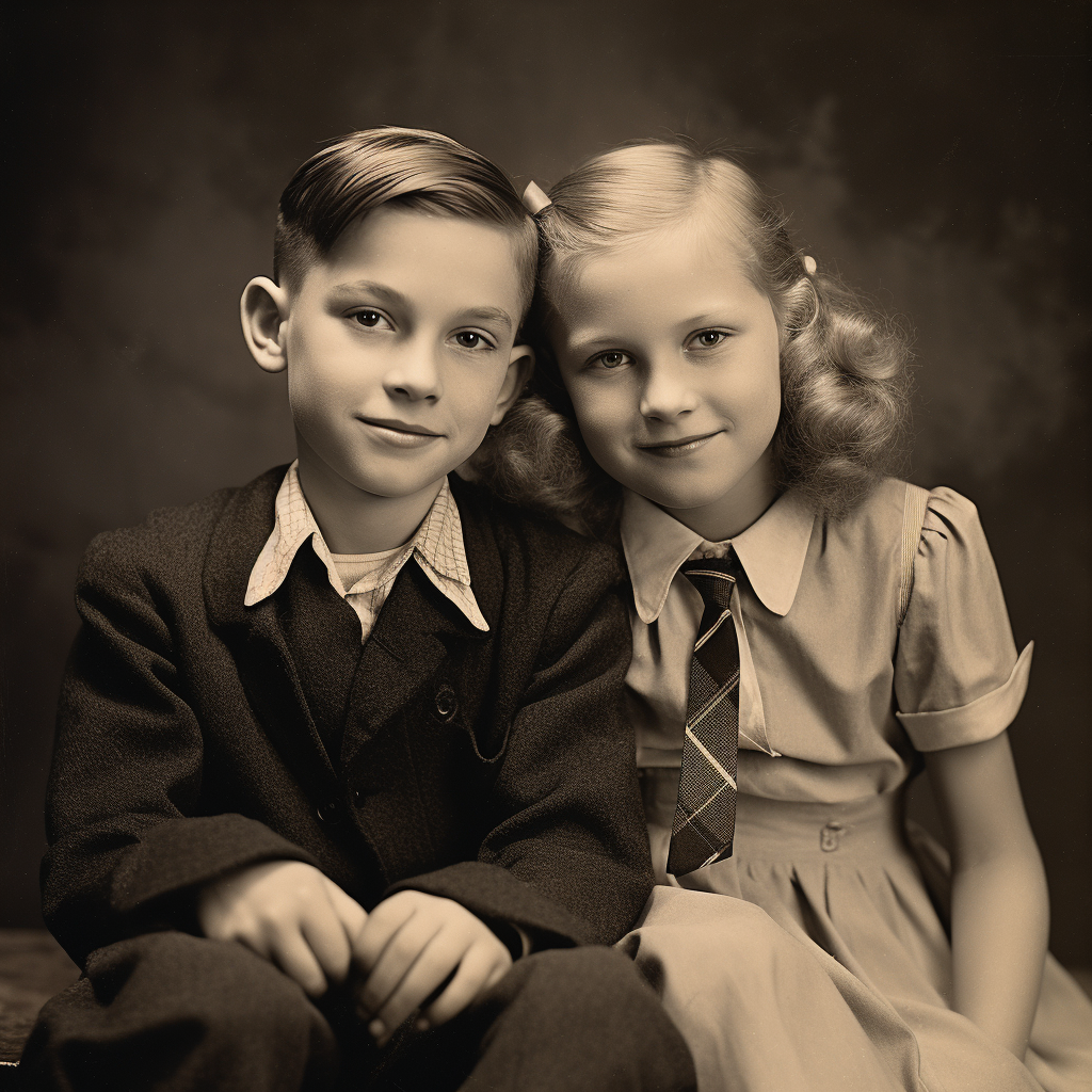 Massachusetts siblings Drew & Zita studio photograph