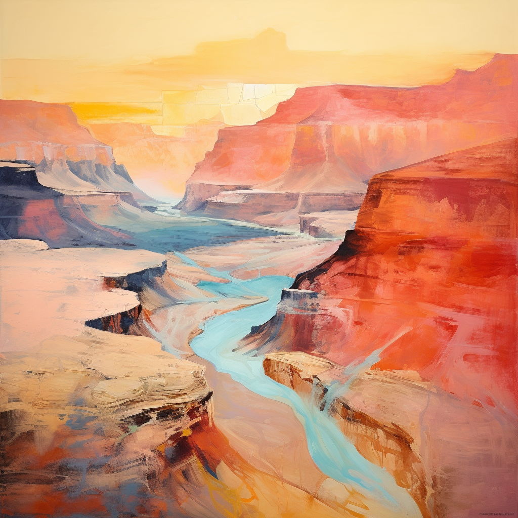 Abstract painting of the Grand Canyon