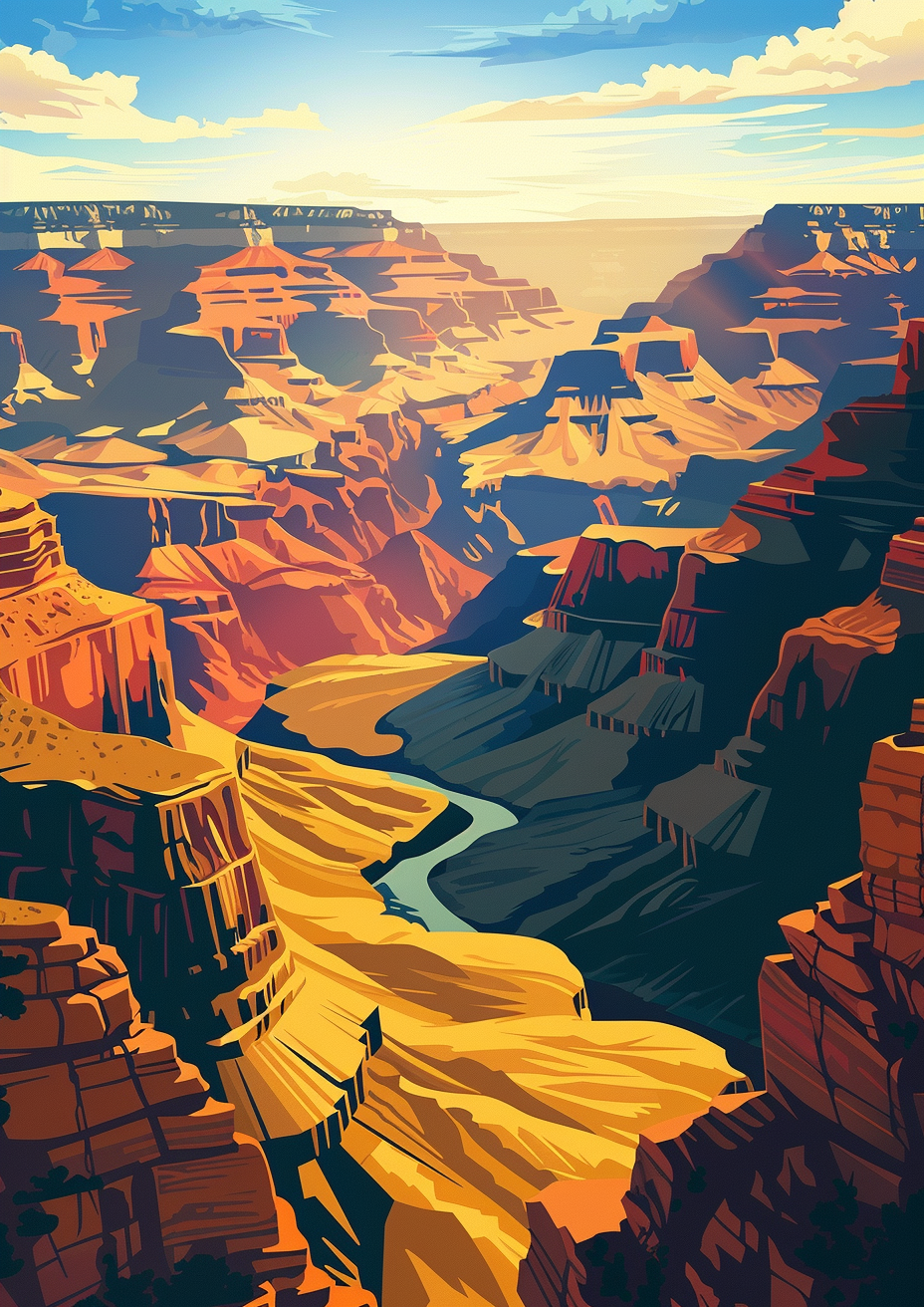 Illustration of Grand Canyon in Flat Style