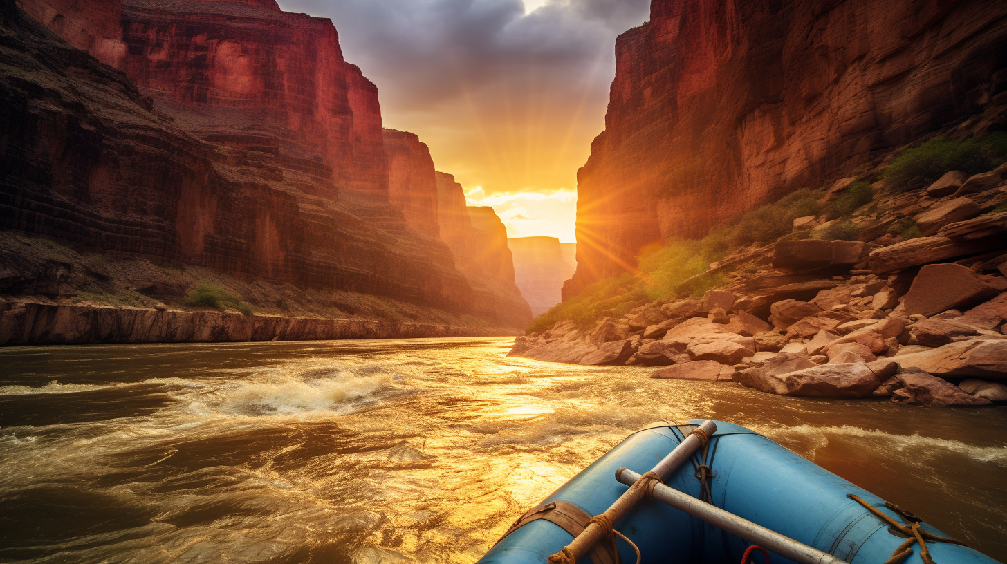 Rafters enjoying whitewater rafting in Grand Canyon