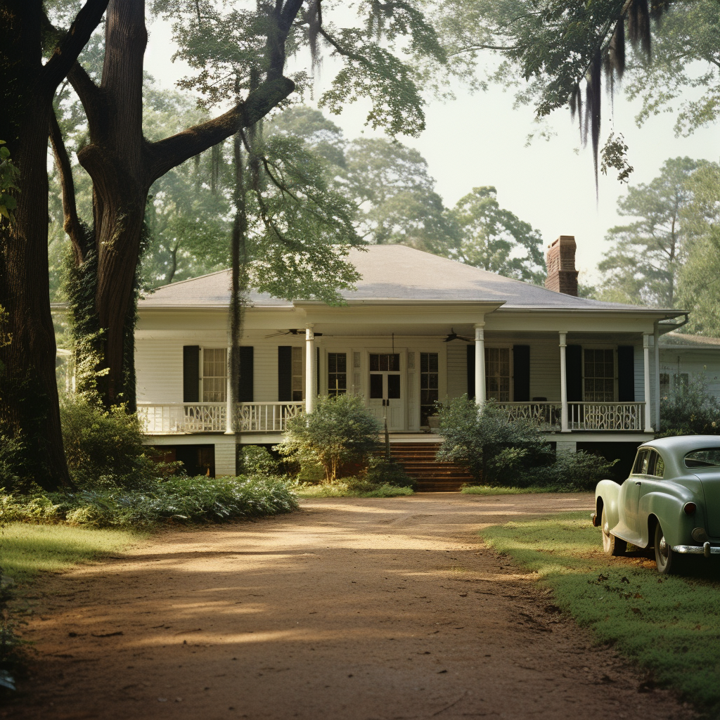 Beautiful Front Porch of Mississippi Mansion