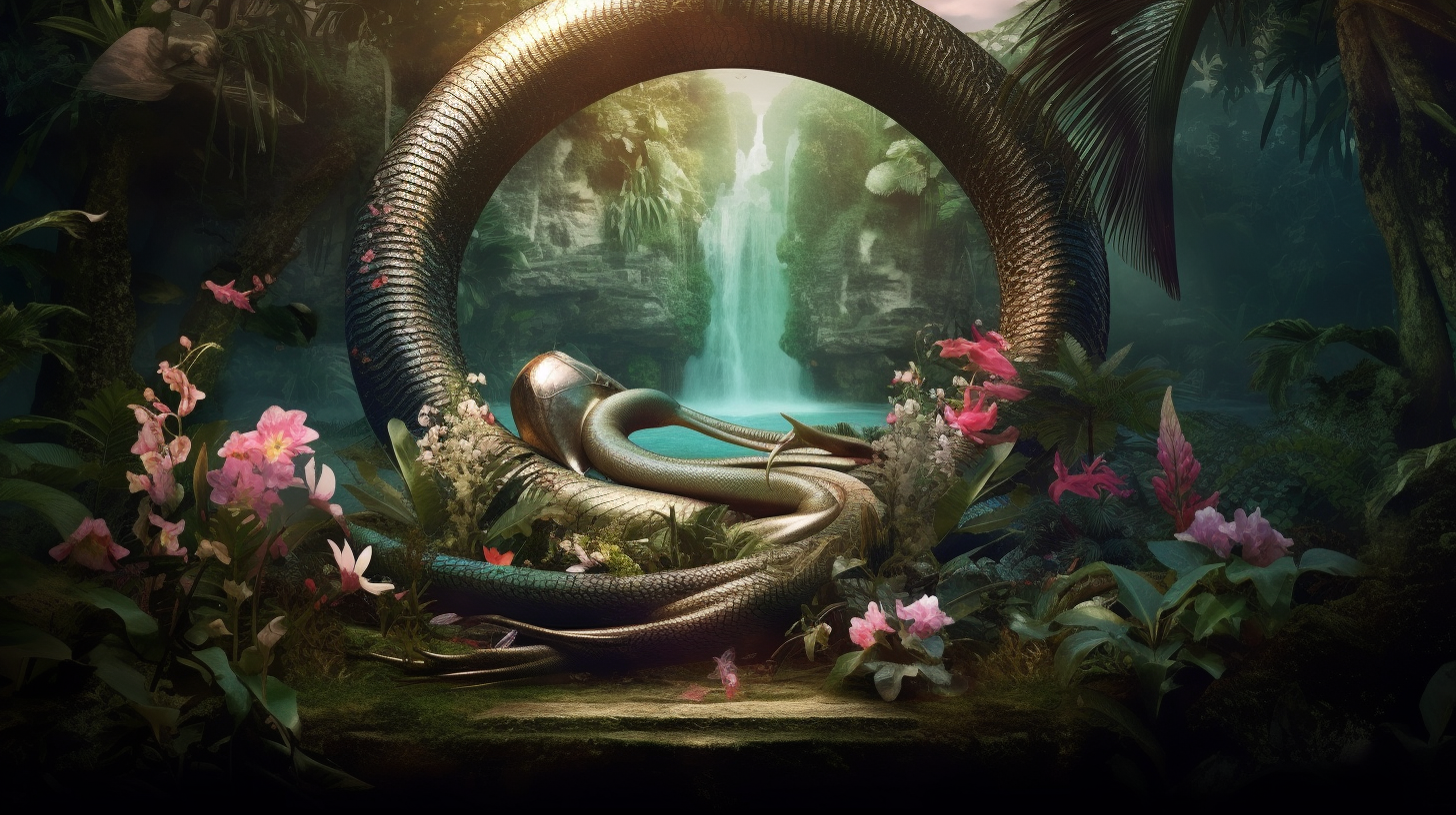 Enchanting serpent residing in Eden's garden