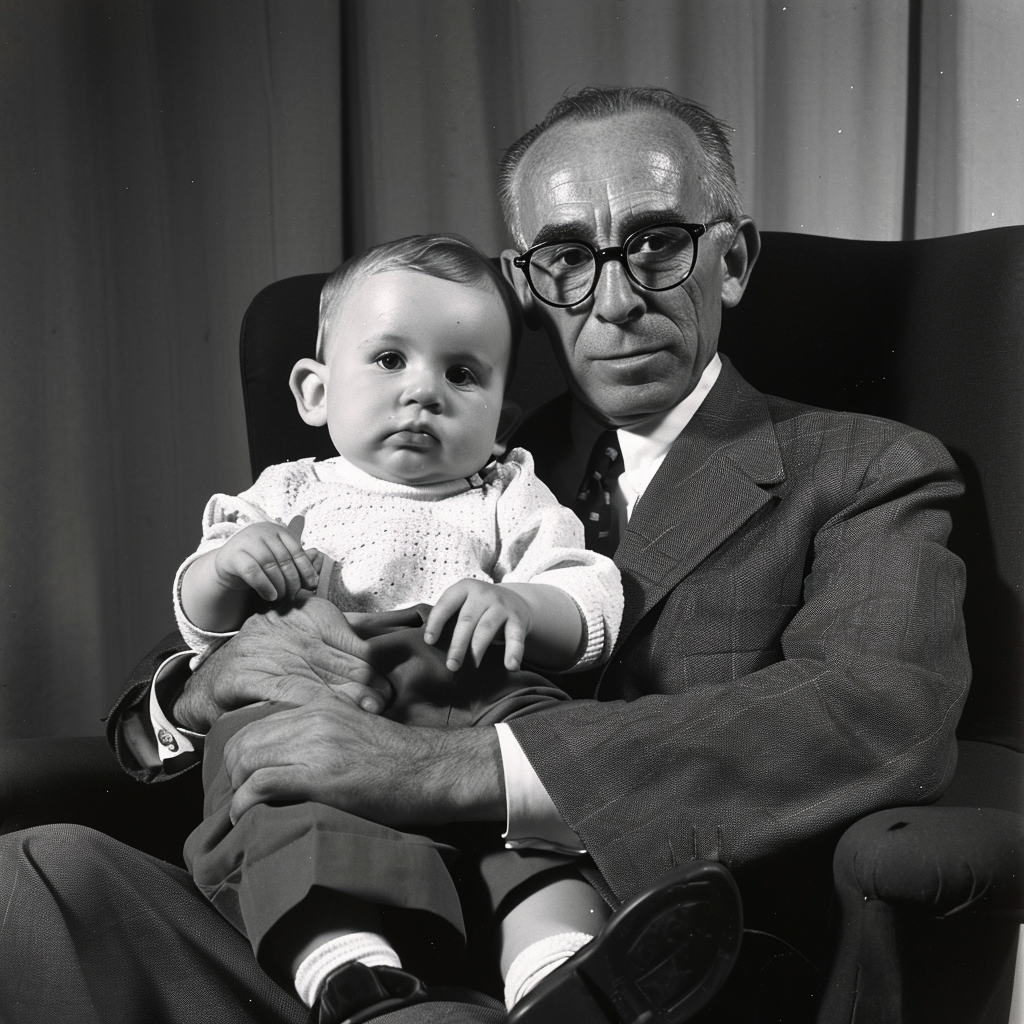 Grandfather in Suit with Grandchild