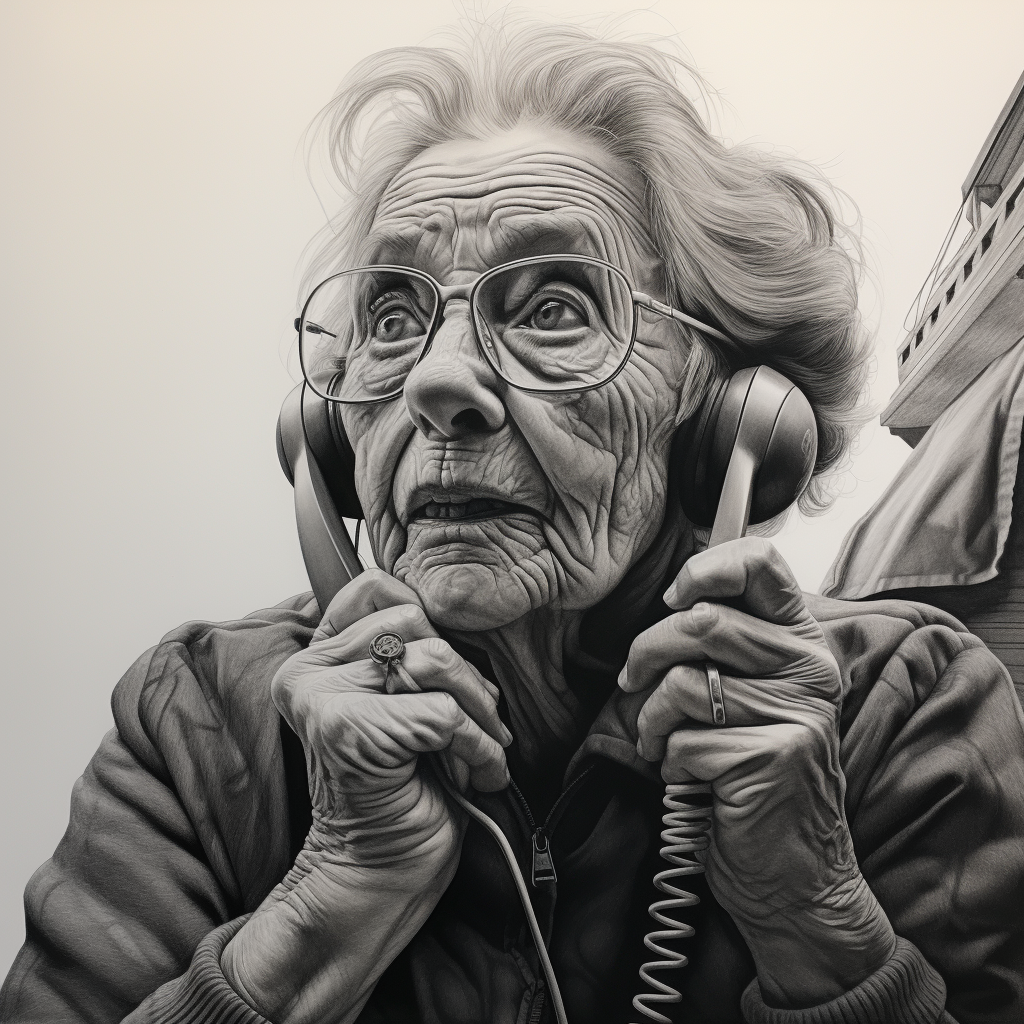 Elderly woman talking on phone