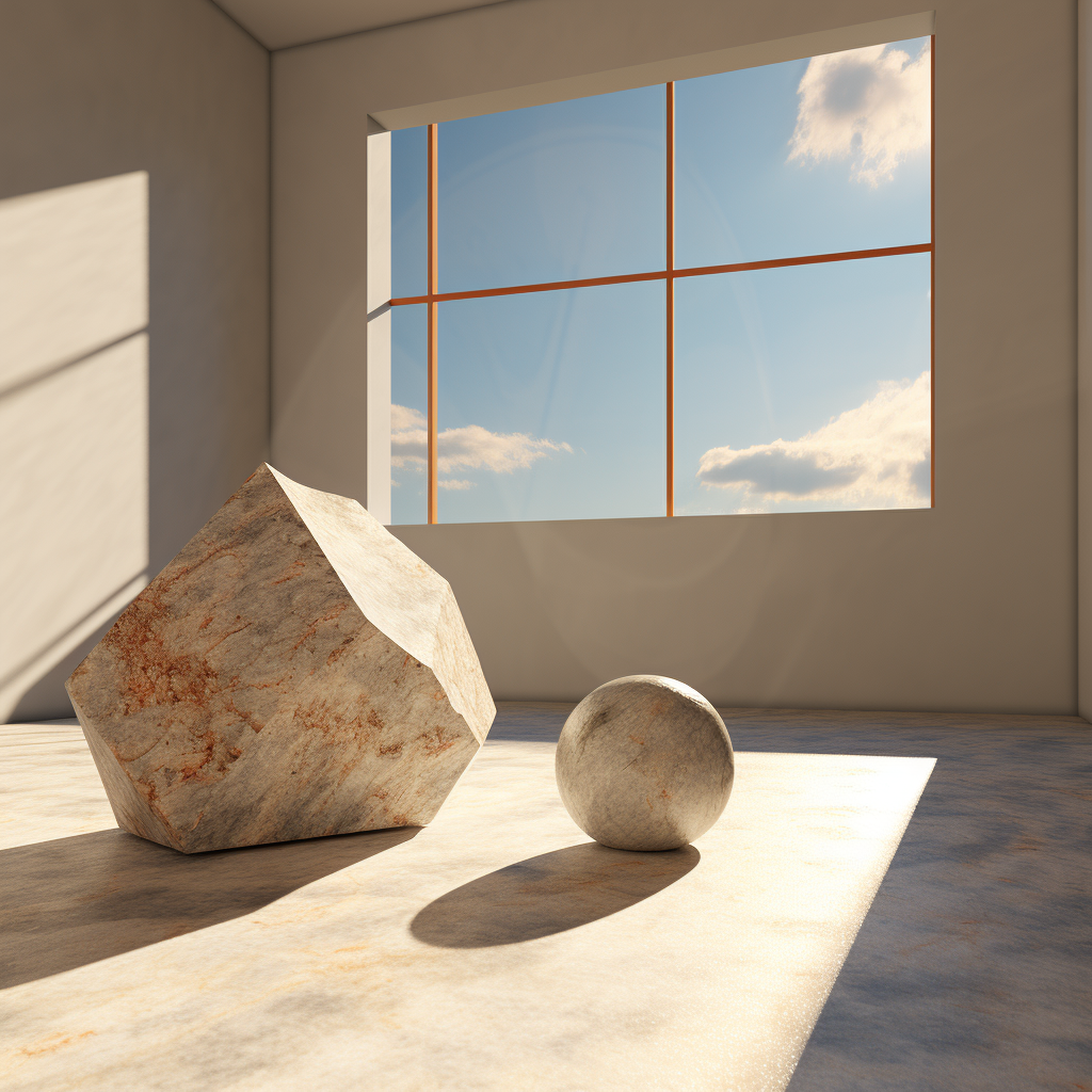 Beautiful granite room bathed in sunlight