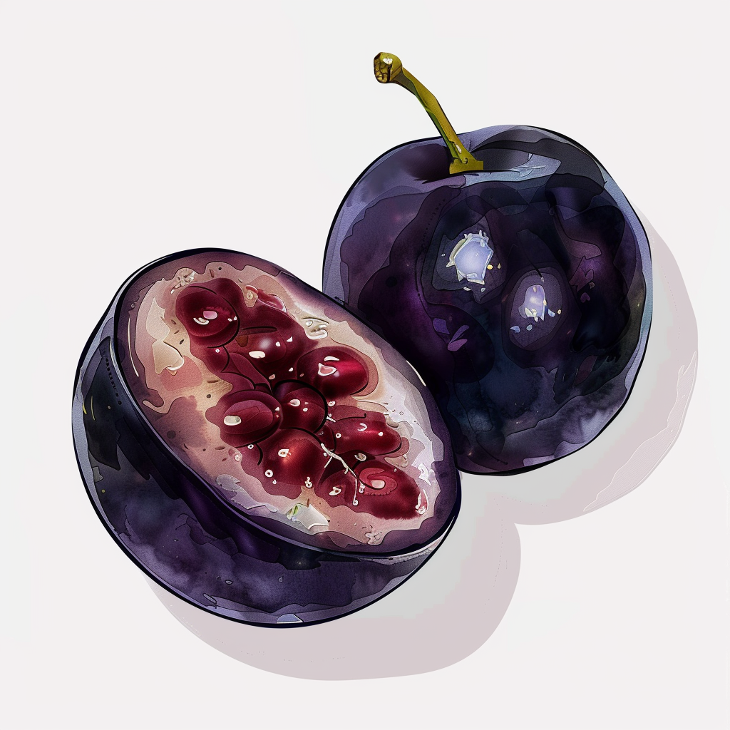 Grape cut in half vector